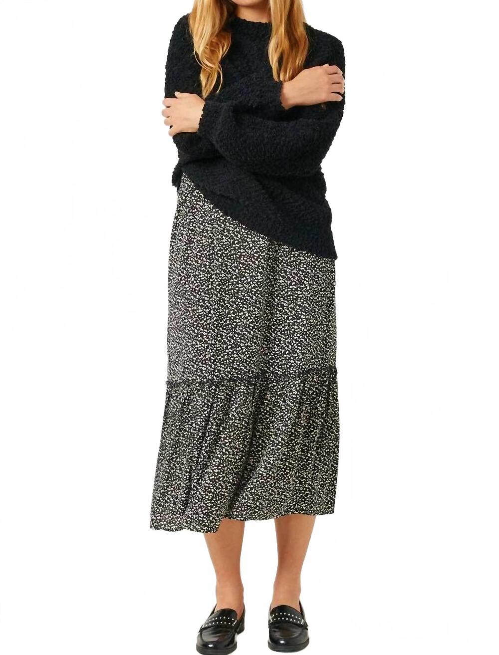 NEW HAYDEN LA popcorn knit pullover sweater in black